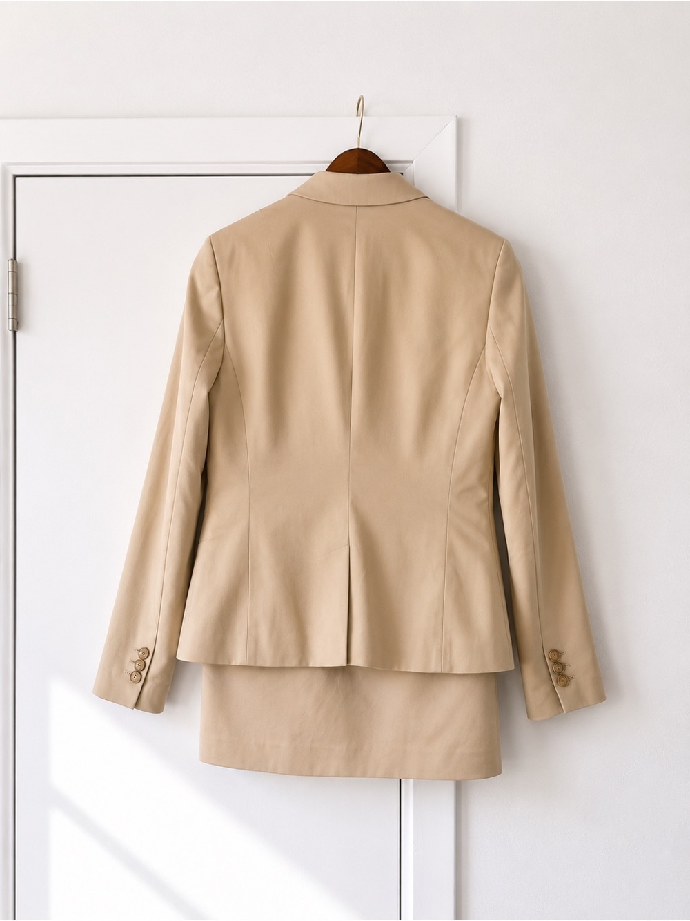 🧥Banana Republic Beige Pencil Skirt & Blazer Suit Set Size 4👩🏼💻 - Picture 4 of 7